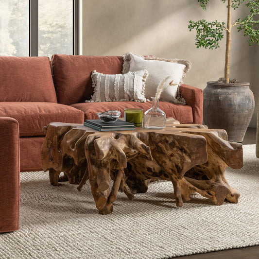 Cypress Root 40" Square Coffee Table Natural - Natural