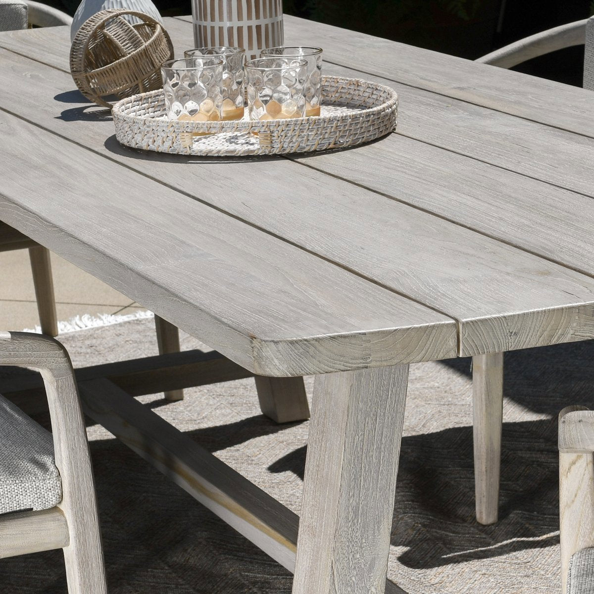 Agnes Outdoor Rectangle Dining Table - Gray