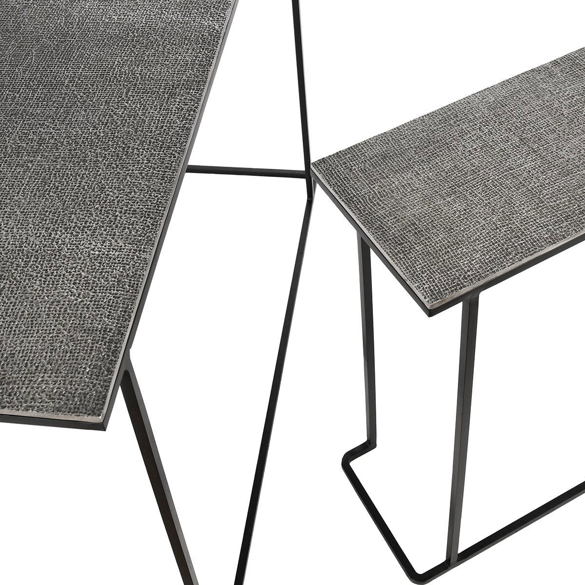 Jonah Aluminum Rectangle Console Tables Set of 2 - Brass Antique