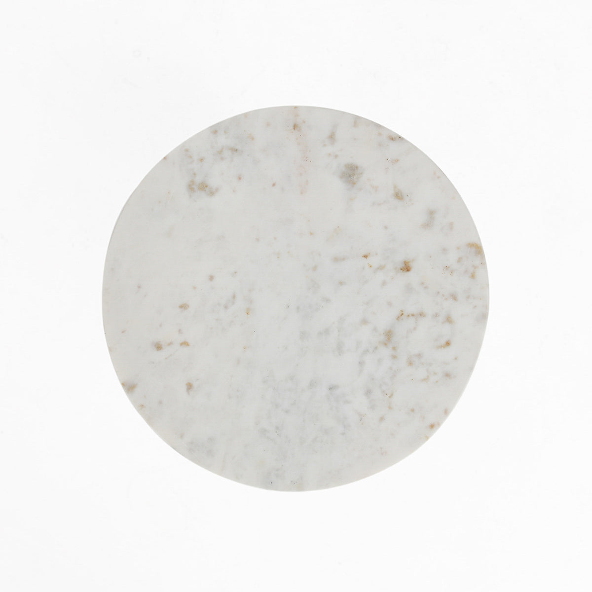 Leyton Marble Aluminum Round Accent Table - White