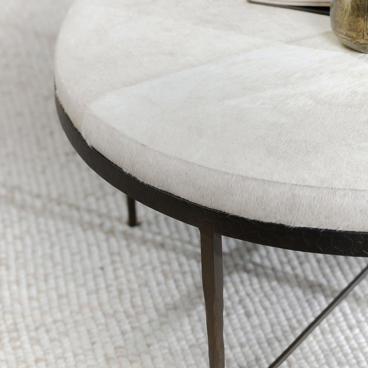 Bose Hide Round Coffee Table - Dusty Cream