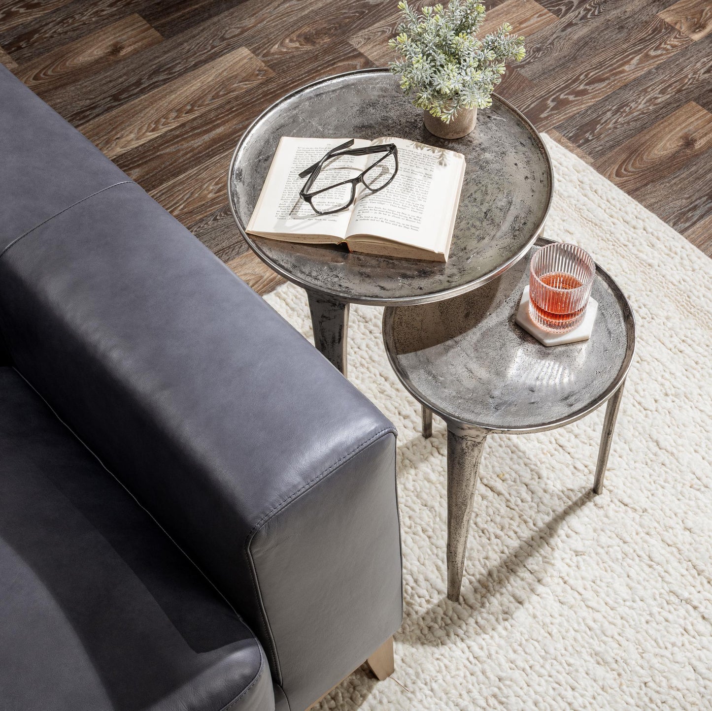 Elinor Nesting Accent Tables Set of 2 - Nickle