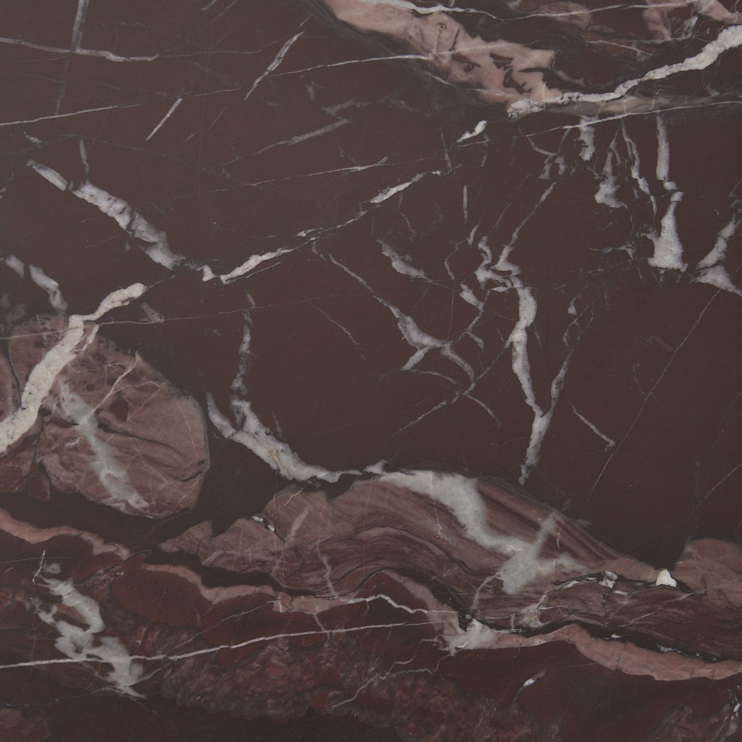 Reilly Marble Round Accent Table Small - Merlot