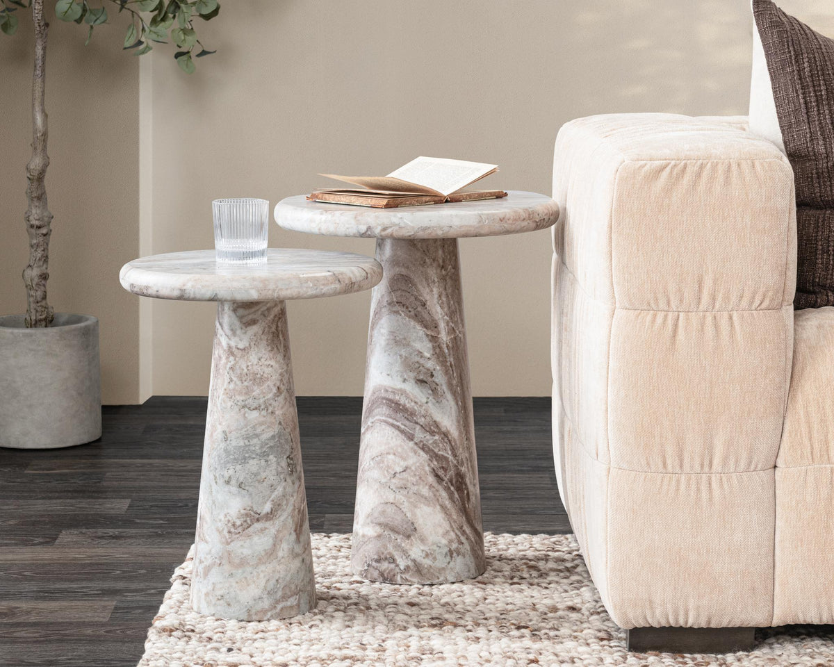 Huxley Marble Round Accent Table - 18"