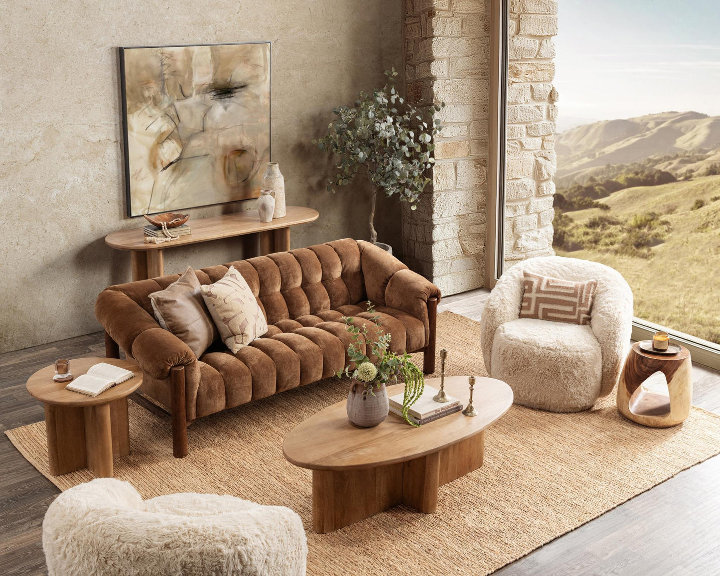 Montengo Oval Coffee Table - Natural Maple