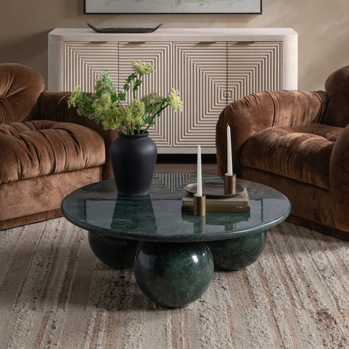 Castello 39" Round Coffee Table - Forest Green
