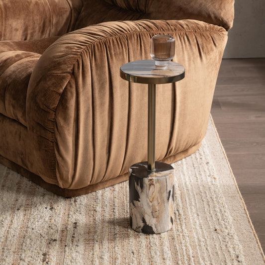 Jordyn Round Small Accent Table - Molten Husk