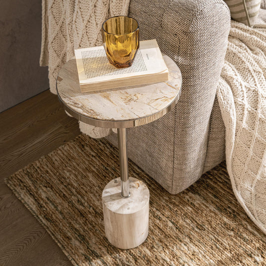 Jordyn Round Medium Accent - Table Sepia Vein