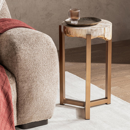 Breanna Round Large Accent Table - Sepia Vein