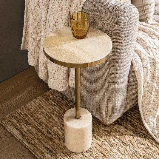 Jordyn Round Medium Accent Table - Champagne