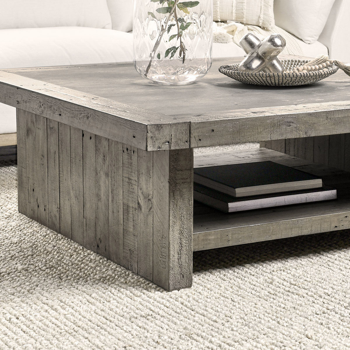 Stonebridge Square Coffee Table - Distressed Gray