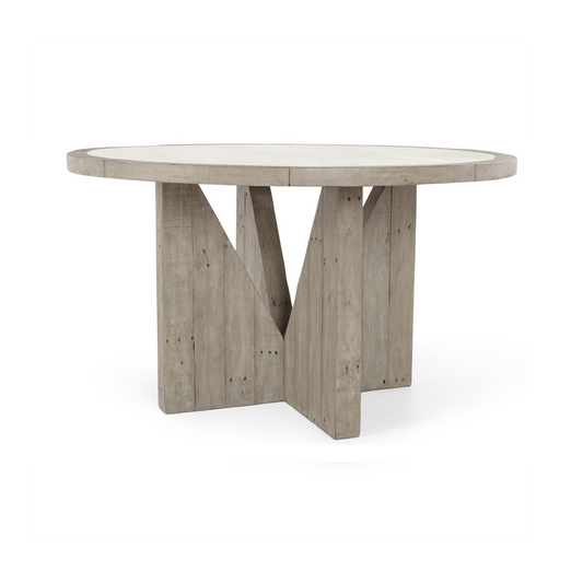 Vincent Round Dining Table - Distressed Gray