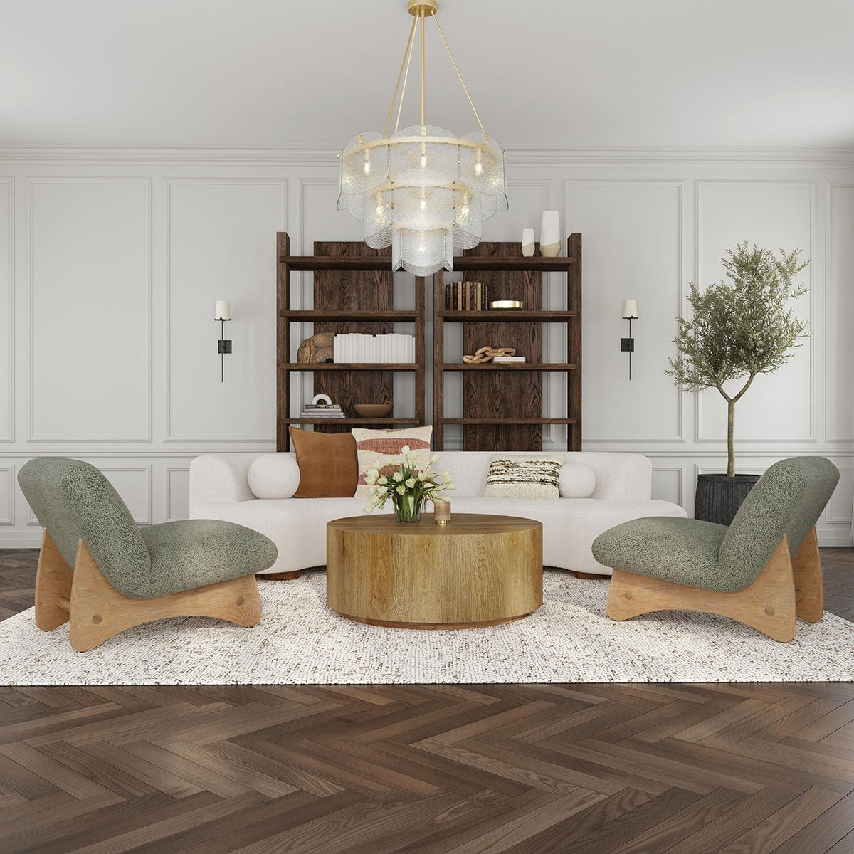 Layne Round Coffee Table w/Casters