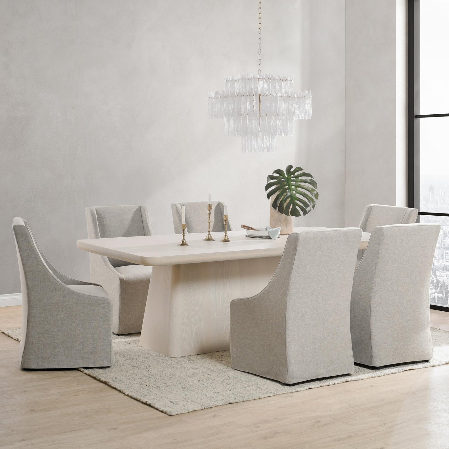 Orlando Rectangle Dining Table - Milk White