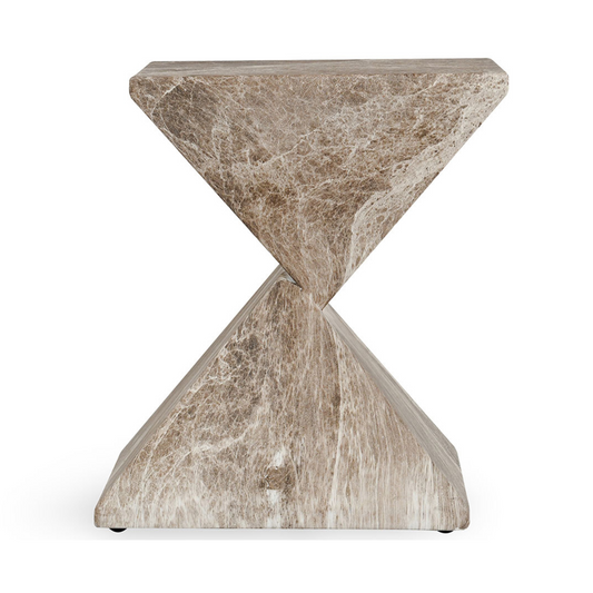 Adler Outdoor Concrete Accent Table - Brown/Ivory
