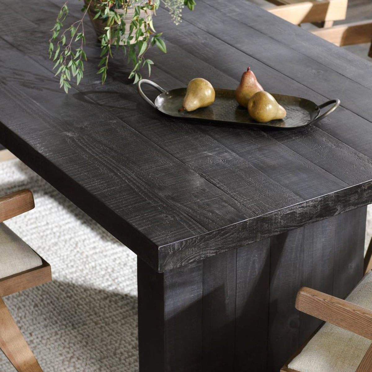 Lynx Solid Wood Rectangle Dining Table - Carbon Black