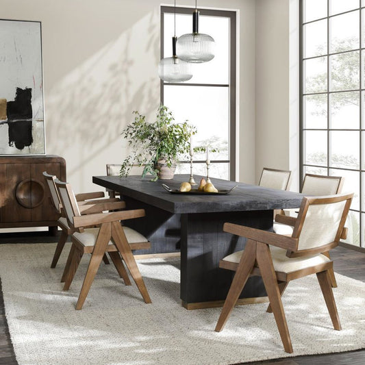 Lynx Solid Wood Rectangle Dining Table - Carbon Black