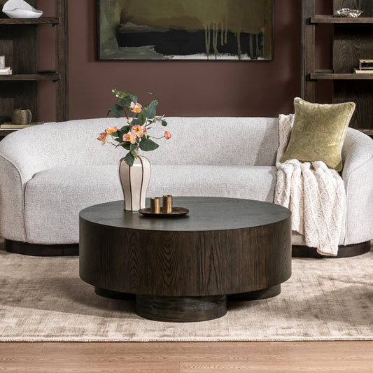 Runa Round Coffee Table - Coffee Brown