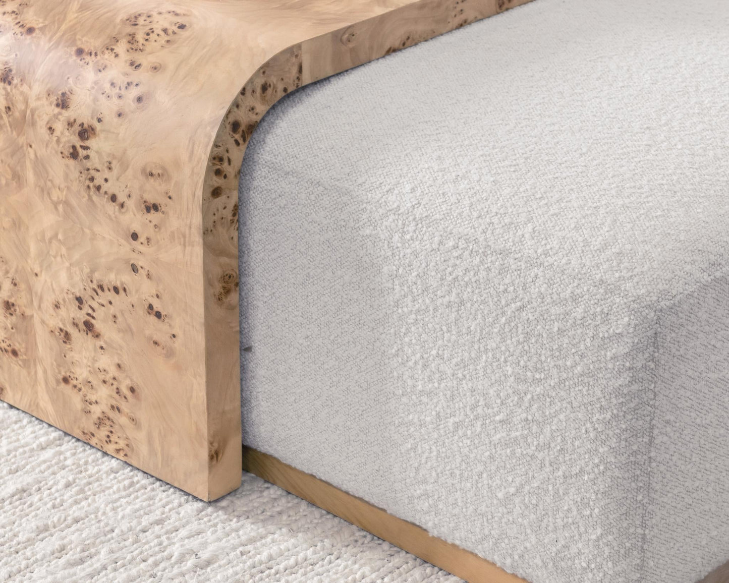 Kenan Rectangle Ottoman Coffee Table - Creamy Ivory