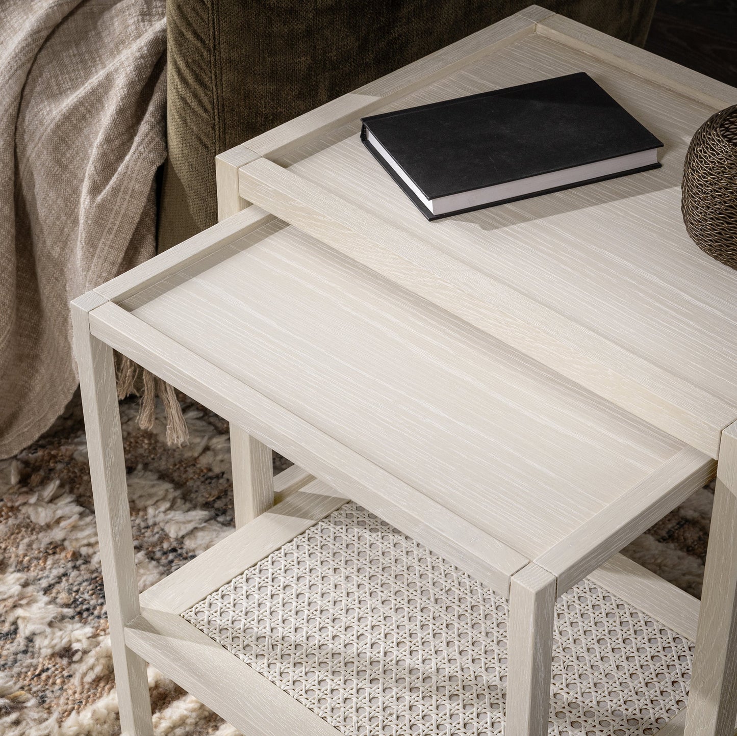 Devin Nesting Accent Tables - Milk White