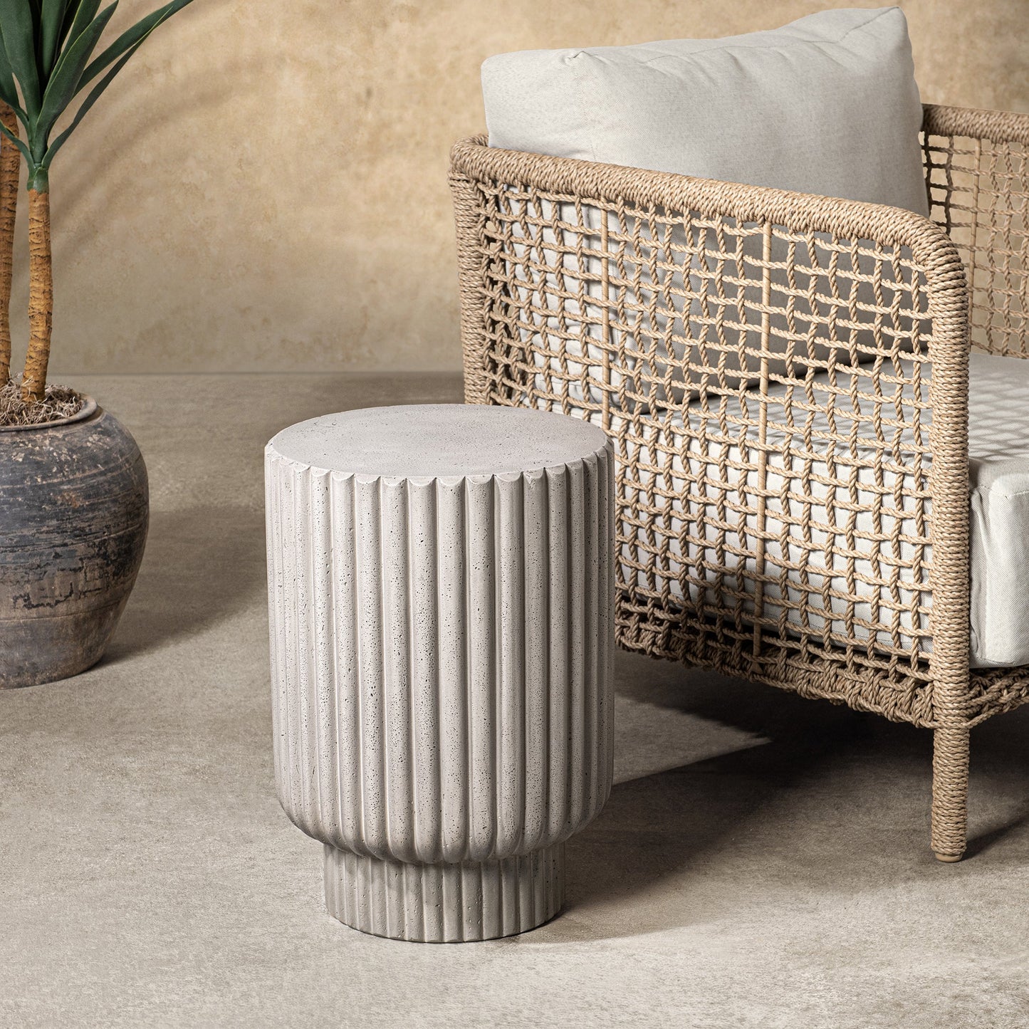 Givens Outdoor Accent Table - Light Gray