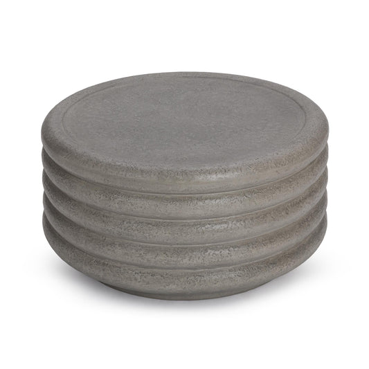 Reva Outdoor Round Coffee Table - Dark Gray