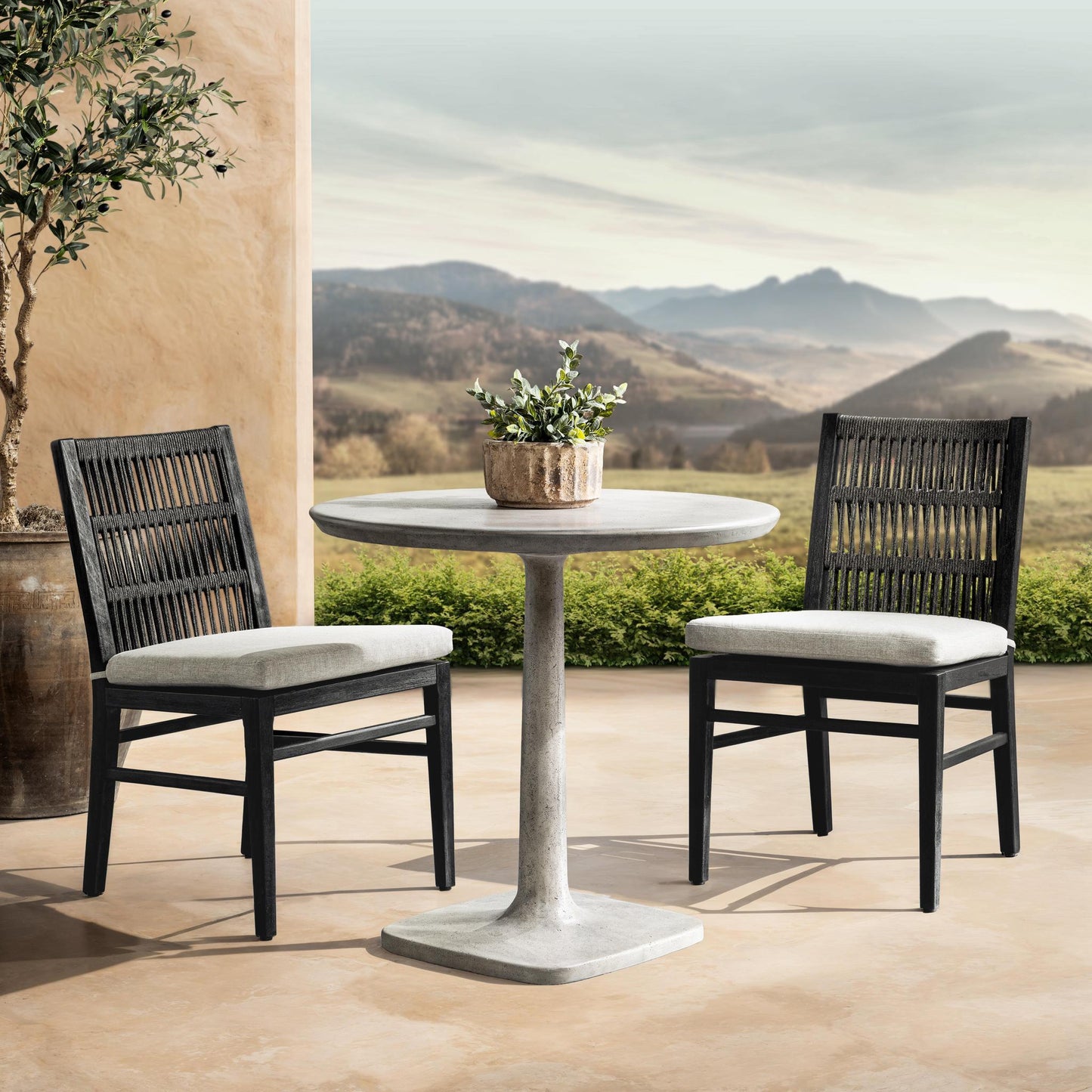 Paulina 31" Outdoor Bistro Dining Table - Light Gray