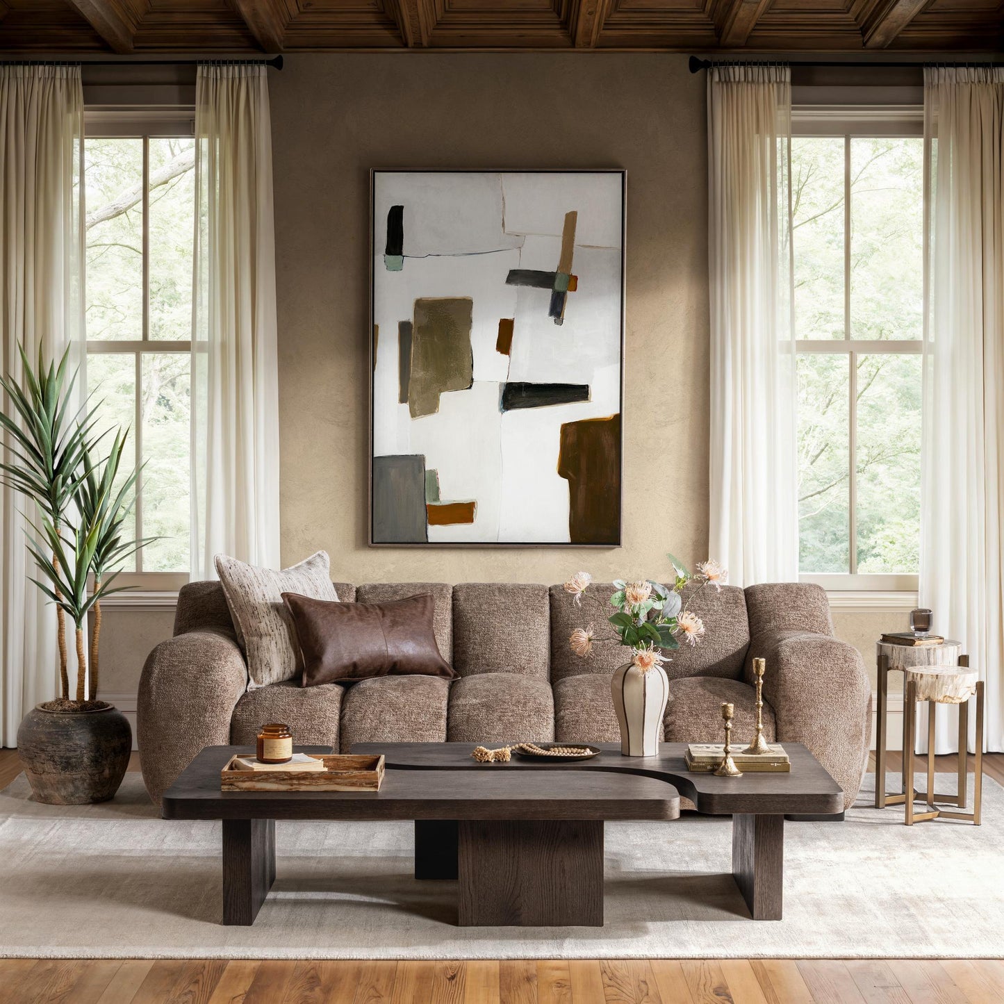 Melina 71" 2 Piece Coffee Table - Havana Brown
