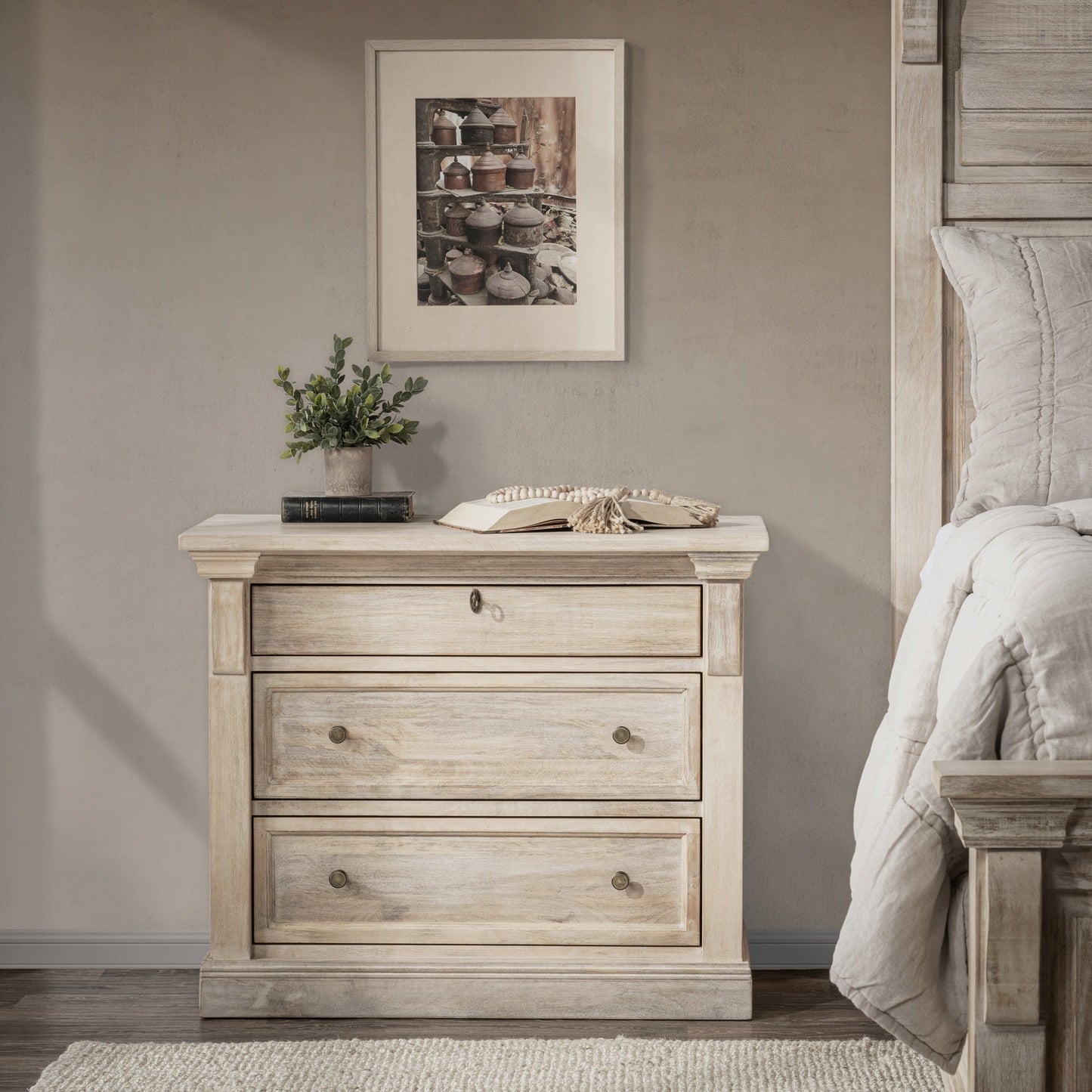 Adelaide 3Dwr Nightstand - Natural Cream Wash