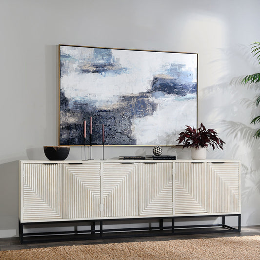 Flint 6Dr Cabinet - Coastal White