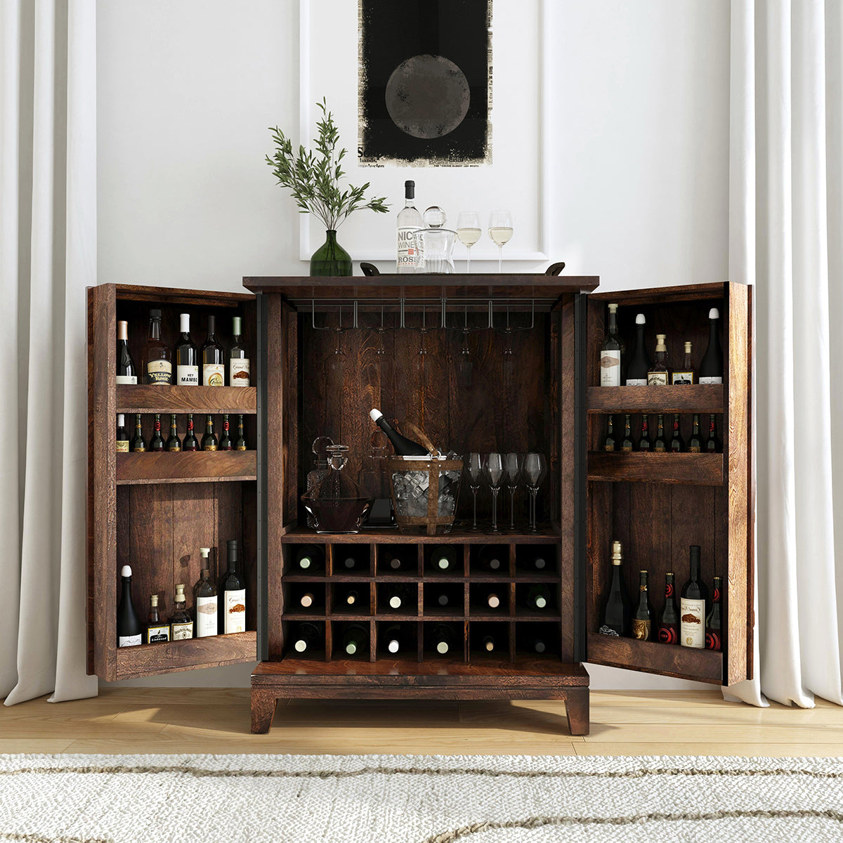 Vivienne Bar Cabinet - Bark Brown