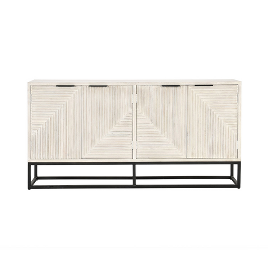 Flint 4Dr Cabinet - Coastal White
