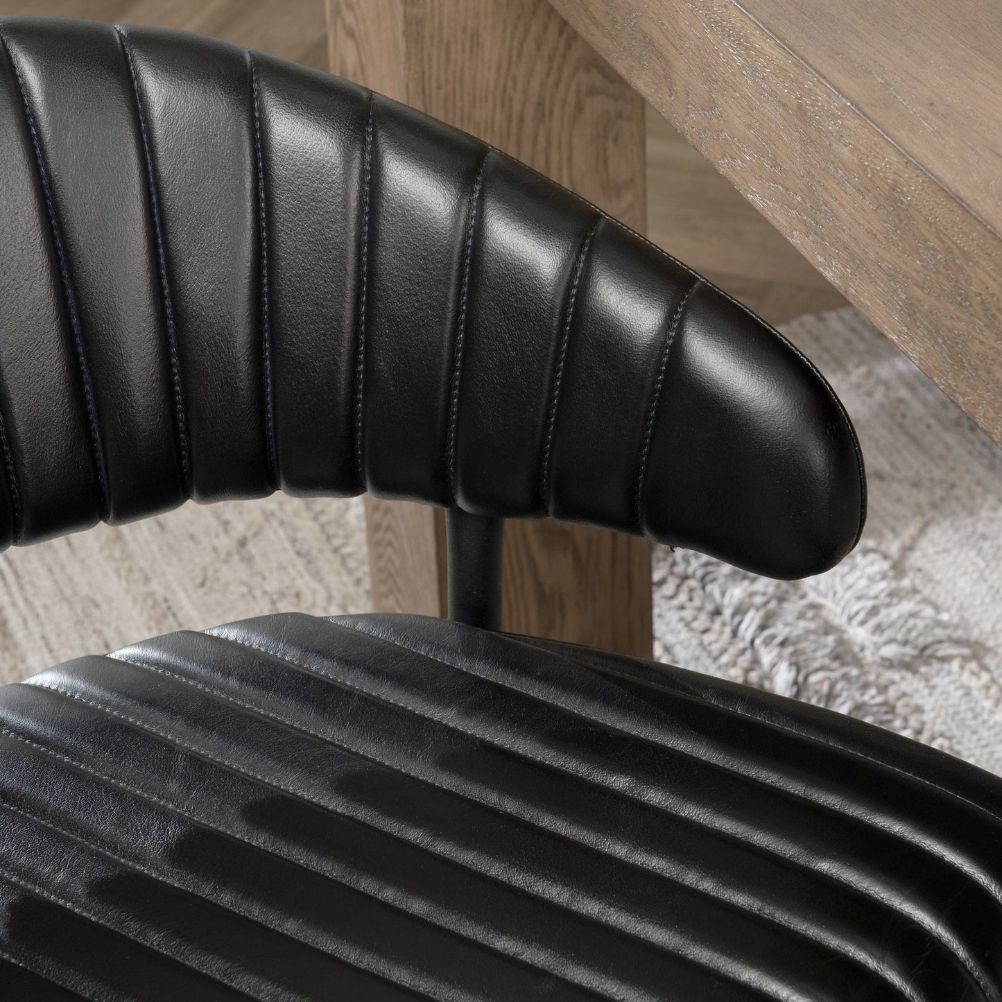 Umbria Leather Dining Chair - Midnight Raven