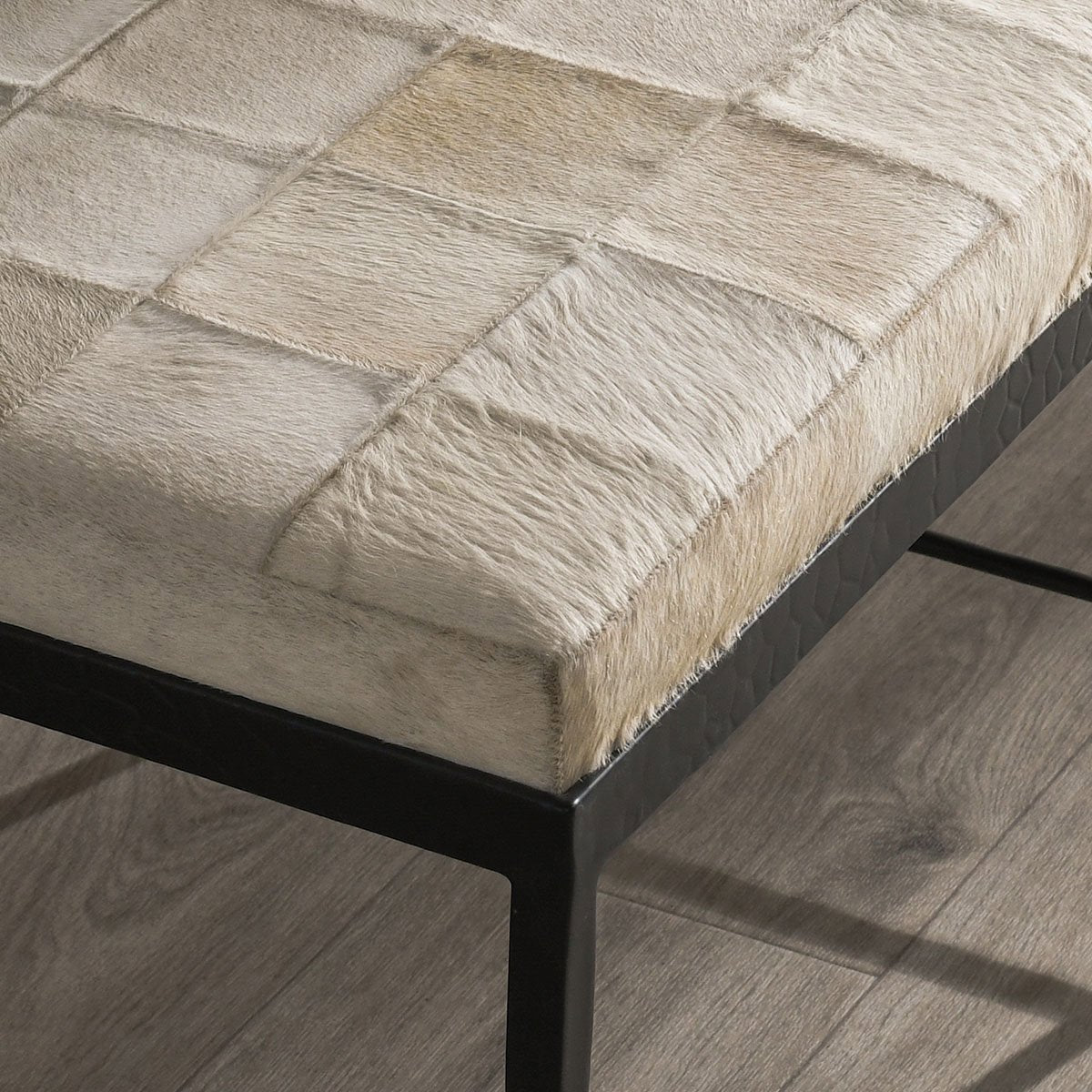 Achen Hide Bench - Dusty Cream