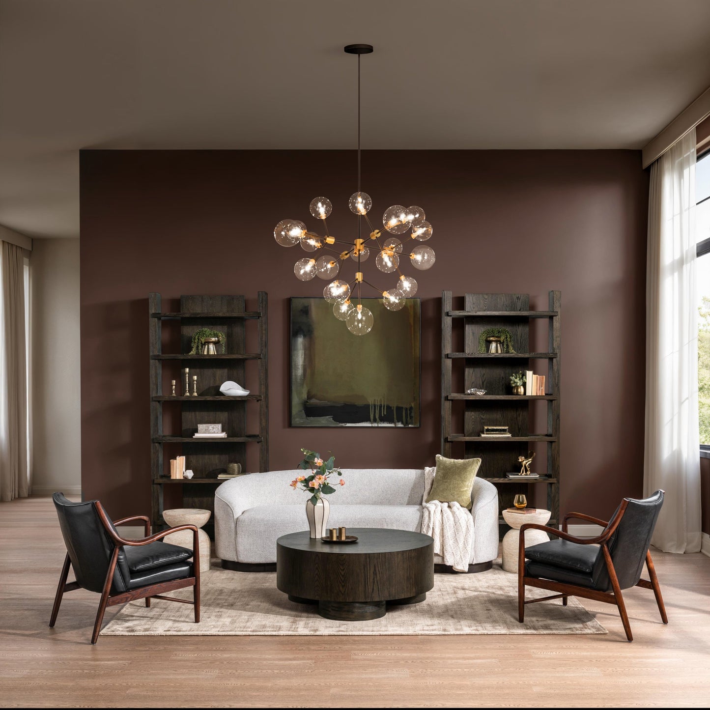 Kiannah Leather Club Chair - Jet Black