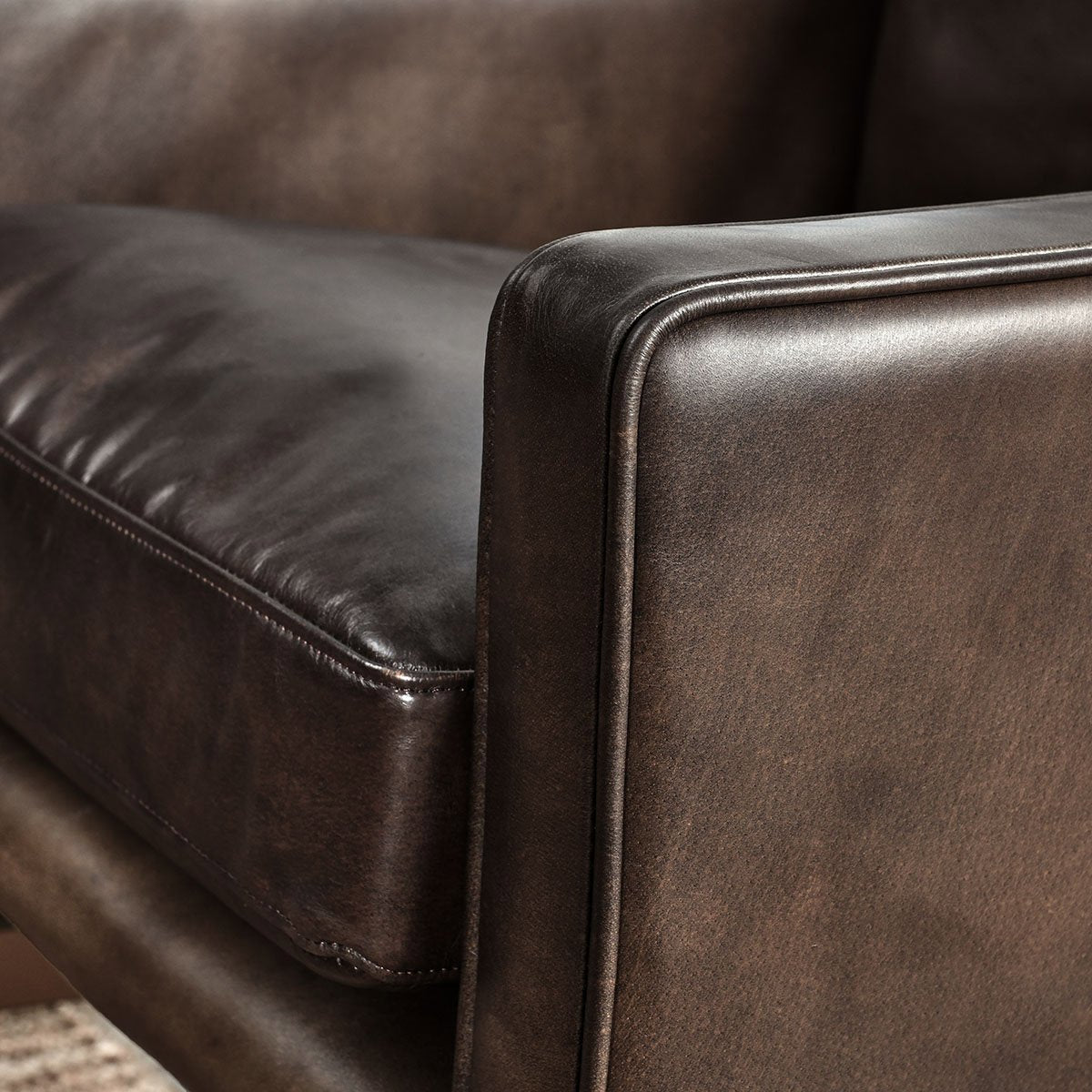 Chazzie Leather Club Chair - Truffle Brown