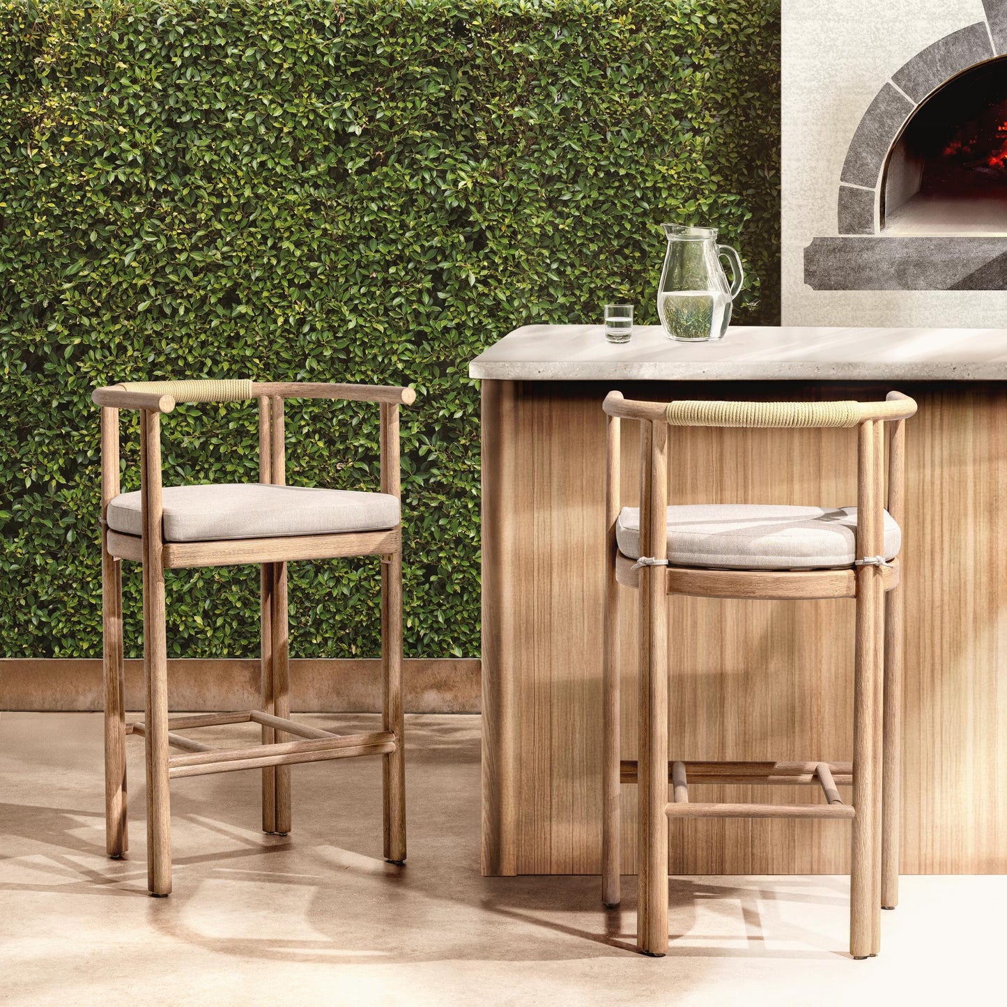 Oliver Outdoor Barstool - Butterscotch