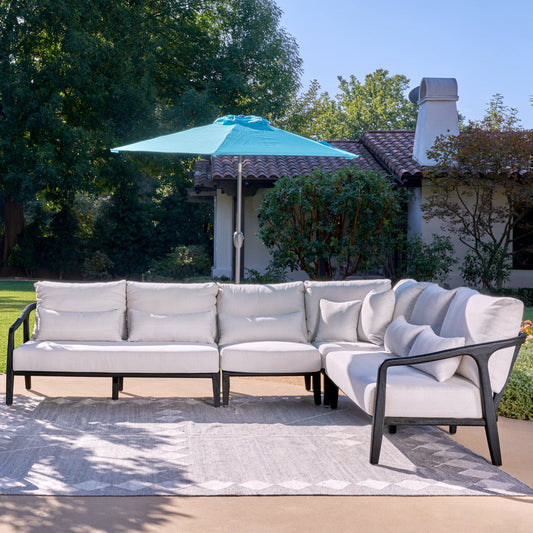 Aria Outdoor 4pc Sectional - Black