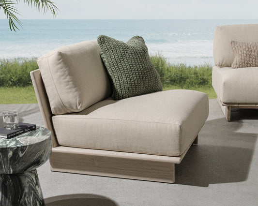 Livia Outdoor Armless Chair - Taupe