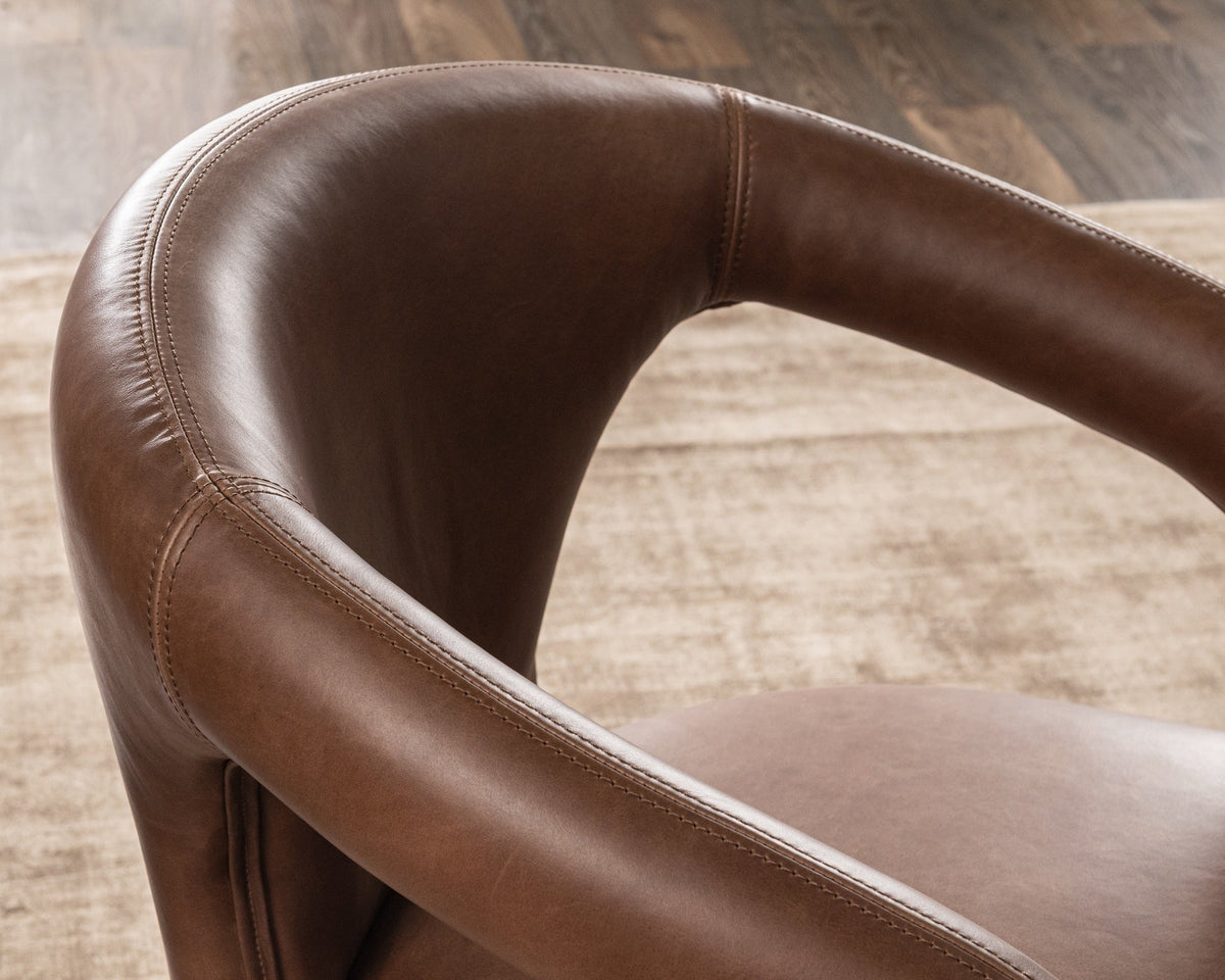 Archie Leather Dining Chair - Bison Brown