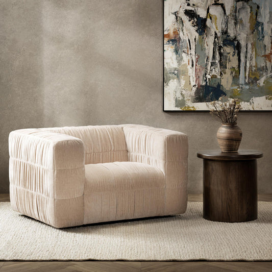 Afeela Upholstered Swivel Chair - French Vanilla