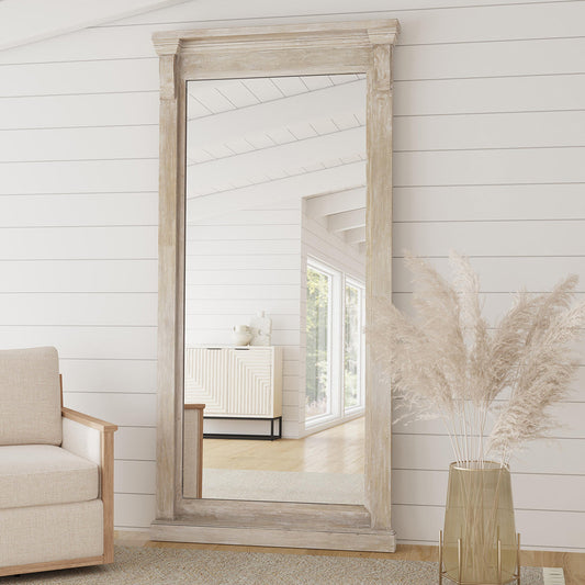 Adelaide Floor Mirror - Natural Cream Wash