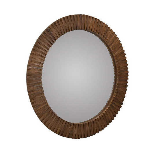 Myrtle Round Mirror - Artisan Brown