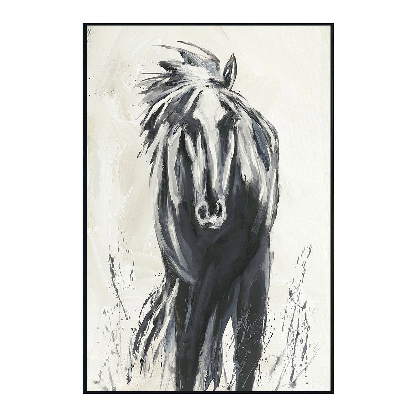 Dark Horse Painting 48x72 by Buddy Whitlock