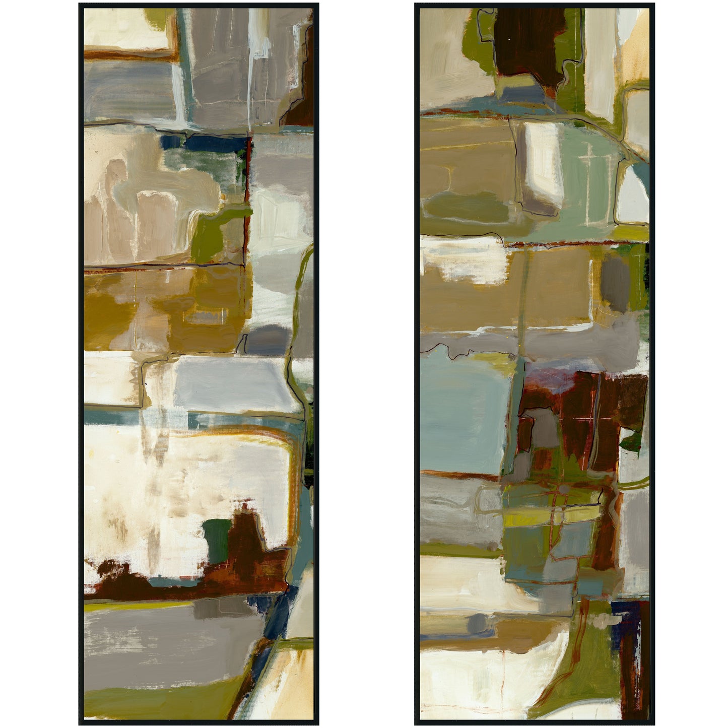 Topograph I & II Painting 40x60 Set of 2 by Buddy Whitlock