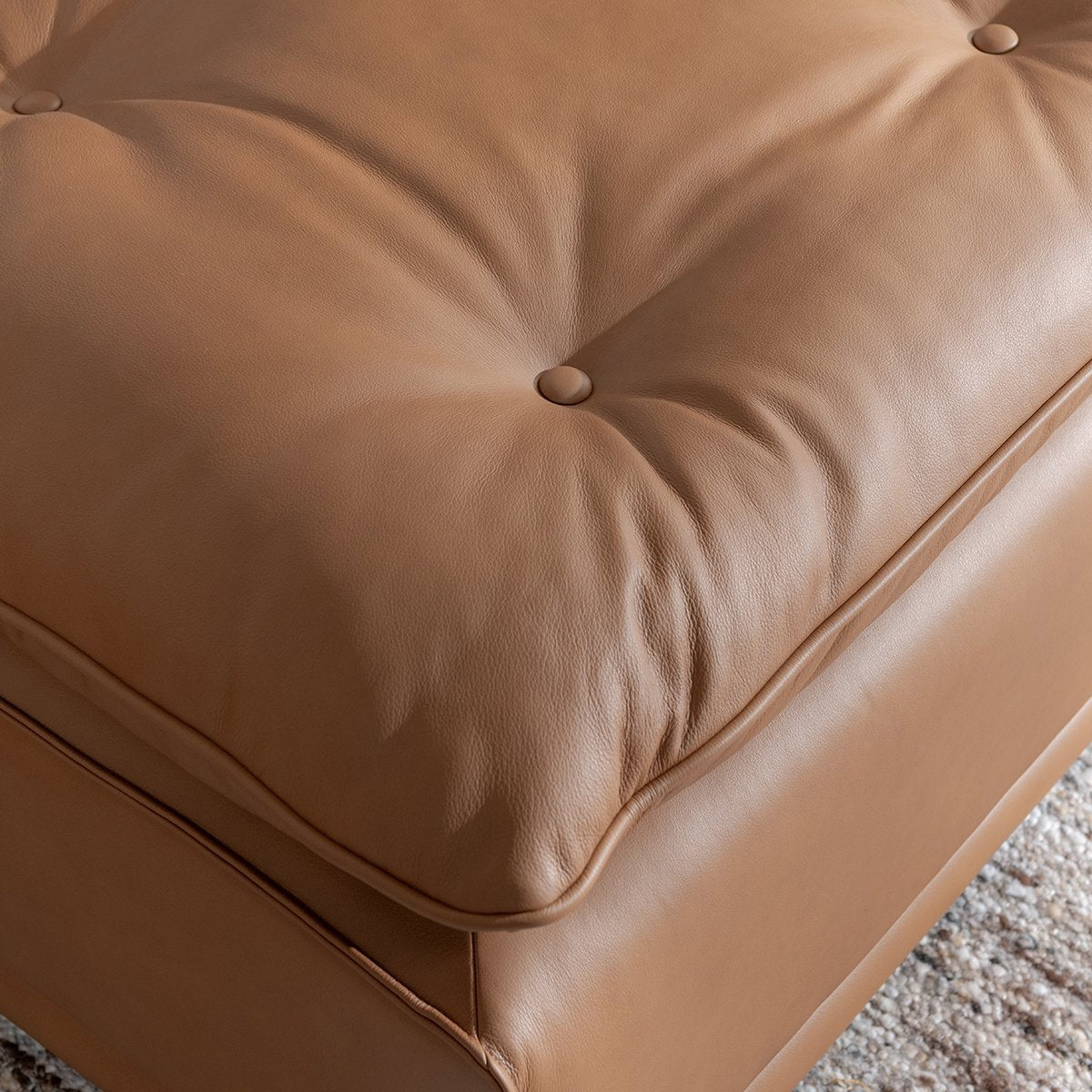Haven Leather Armless Chair - Toffee Brown