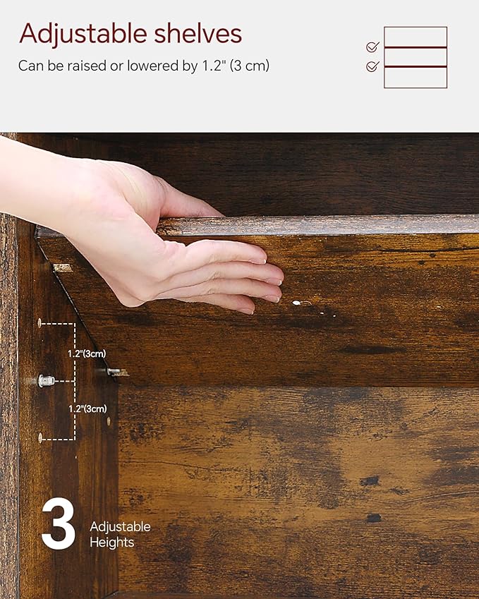 SUNMORY 6 Tier Tree Bookshelf, Small Bookcase with Storage Cabinet, Modern Tall Narrow Bookshelves Organizer, Floor Standing Book Shelf for Bedroom/Living Room/Home Office/Corner, Rustic Brown