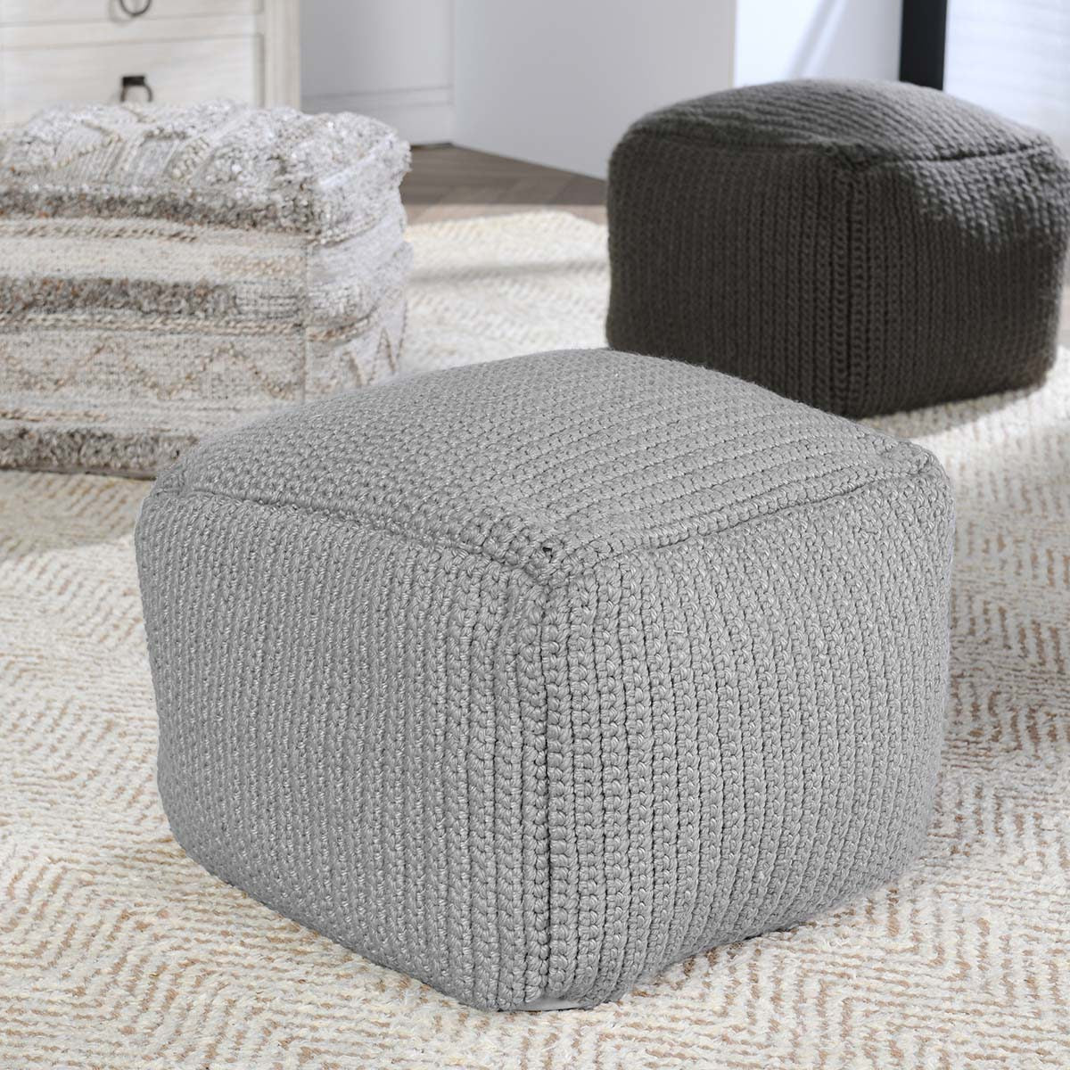 Performance Prism Pouf - Gray
