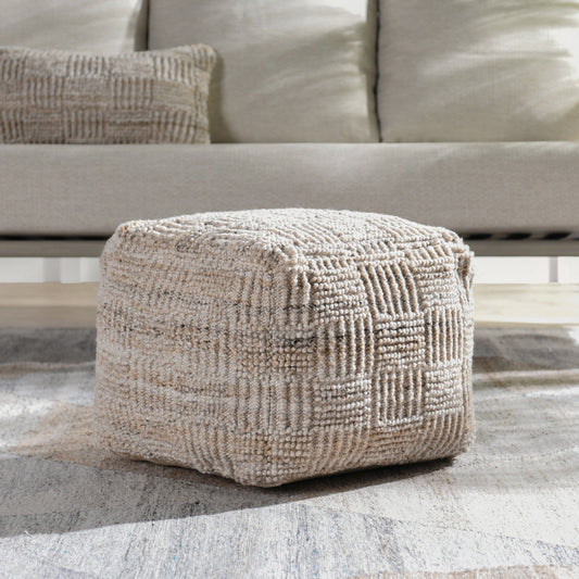 Performance Vico Pouf 18"x18"x14" - Caramel Multi