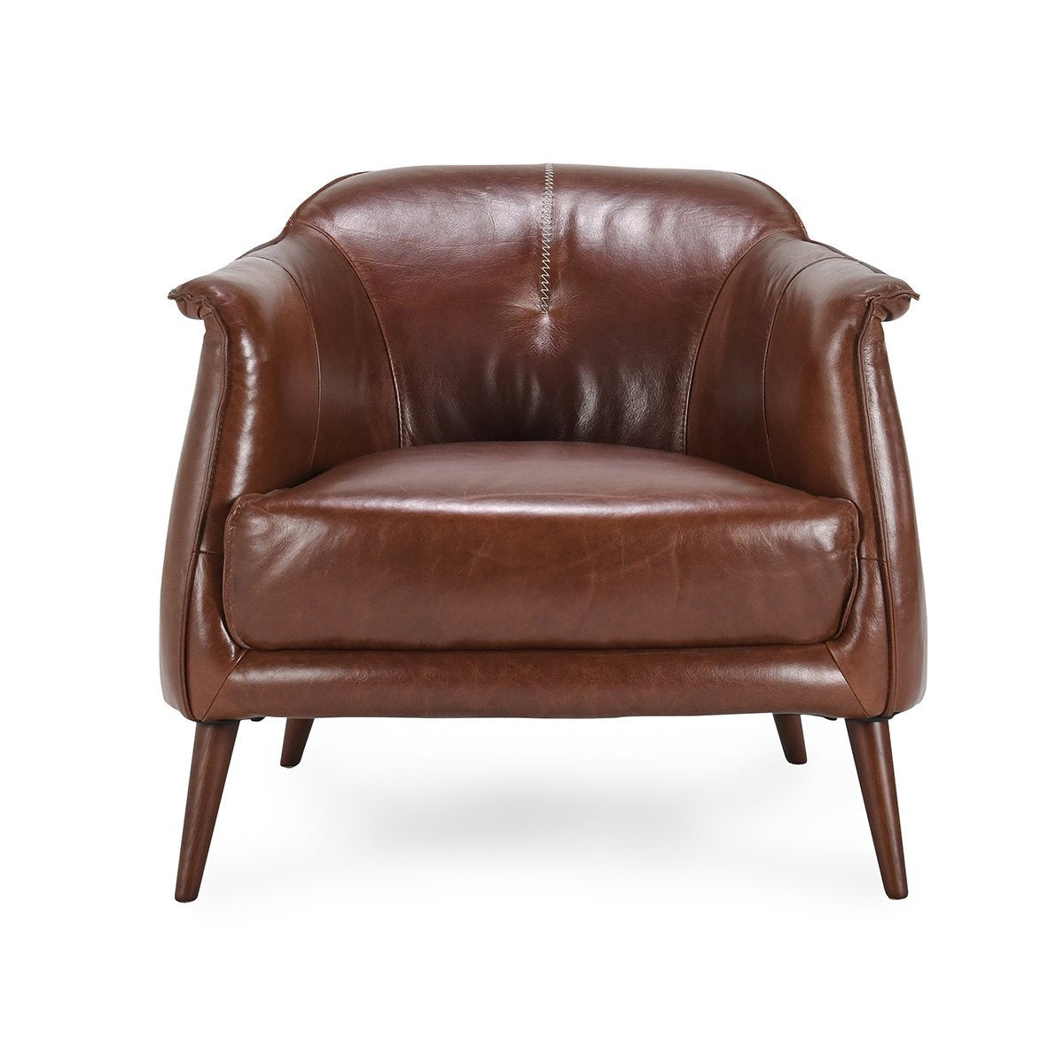 Martel Leather Club Chair - Spiced Brown